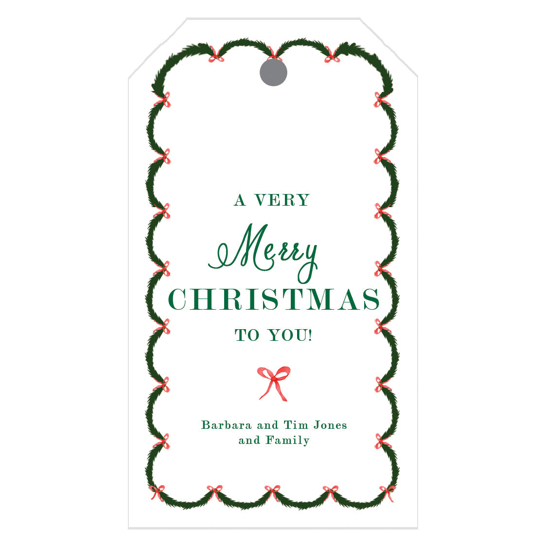 Christmas Garland Personalized Holiday Gift Tags